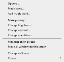 context menu